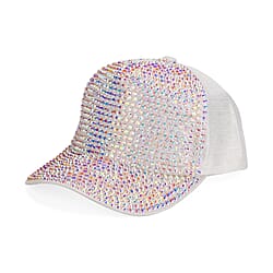 Blue Rhinestone Baseball Cap (57 cm) - Blue