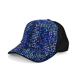 Blue Rhinestone Baseball Cap (57 cm) - Blue