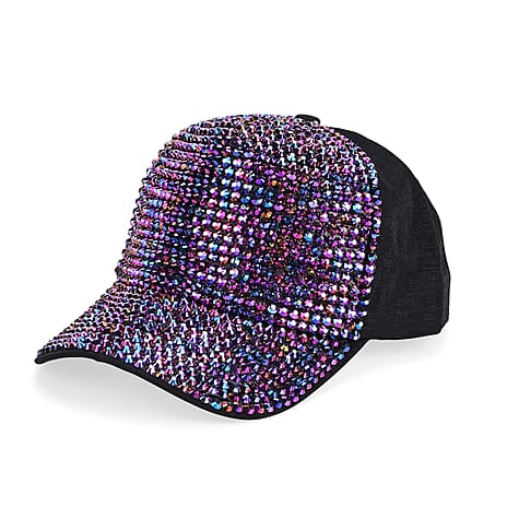 Purple Rhinestone Baseball Cap (57 cm) - Purple
