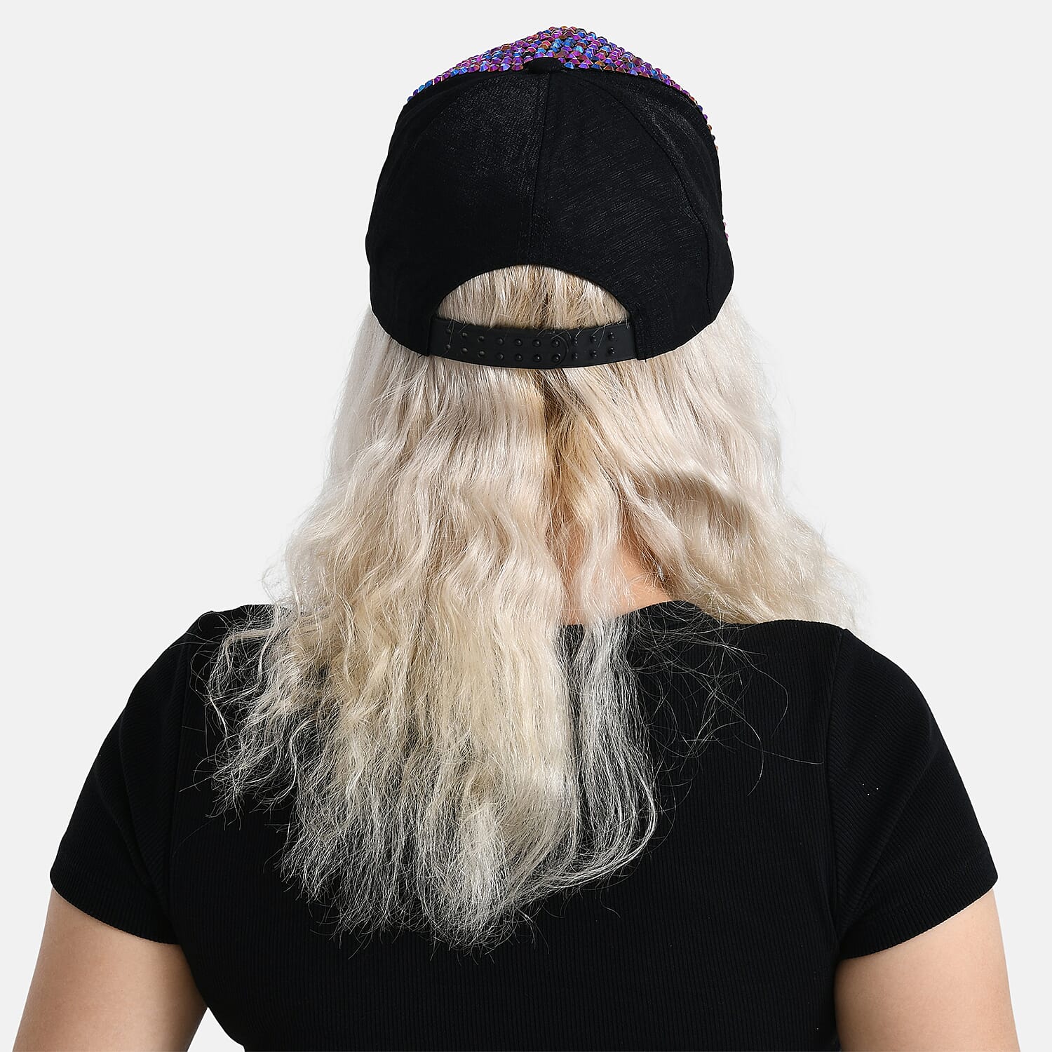 Purple Rhinestone Baseball Cap (57 cm) - Purple