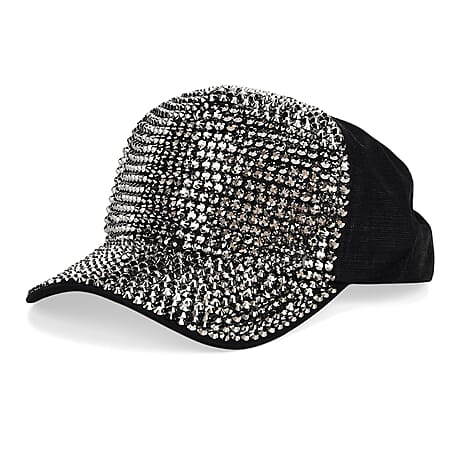 Silver Rhinestone Baseball Cap (57 cm) - Silver