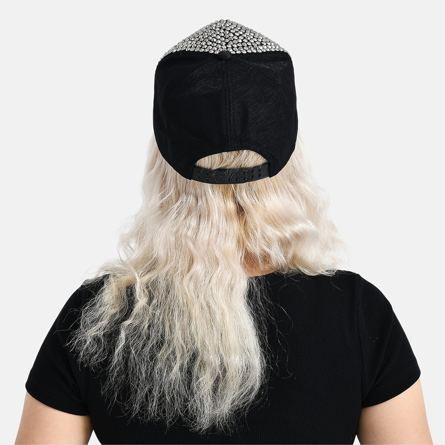 Silver Rhinestone Baseball Cap (57 cm) - Silver