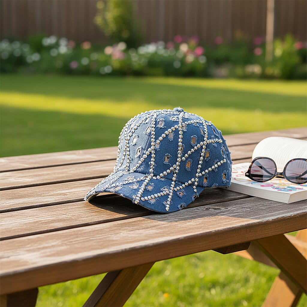 Rhombus Pattern Baseball Cap (57 cm) - Blue