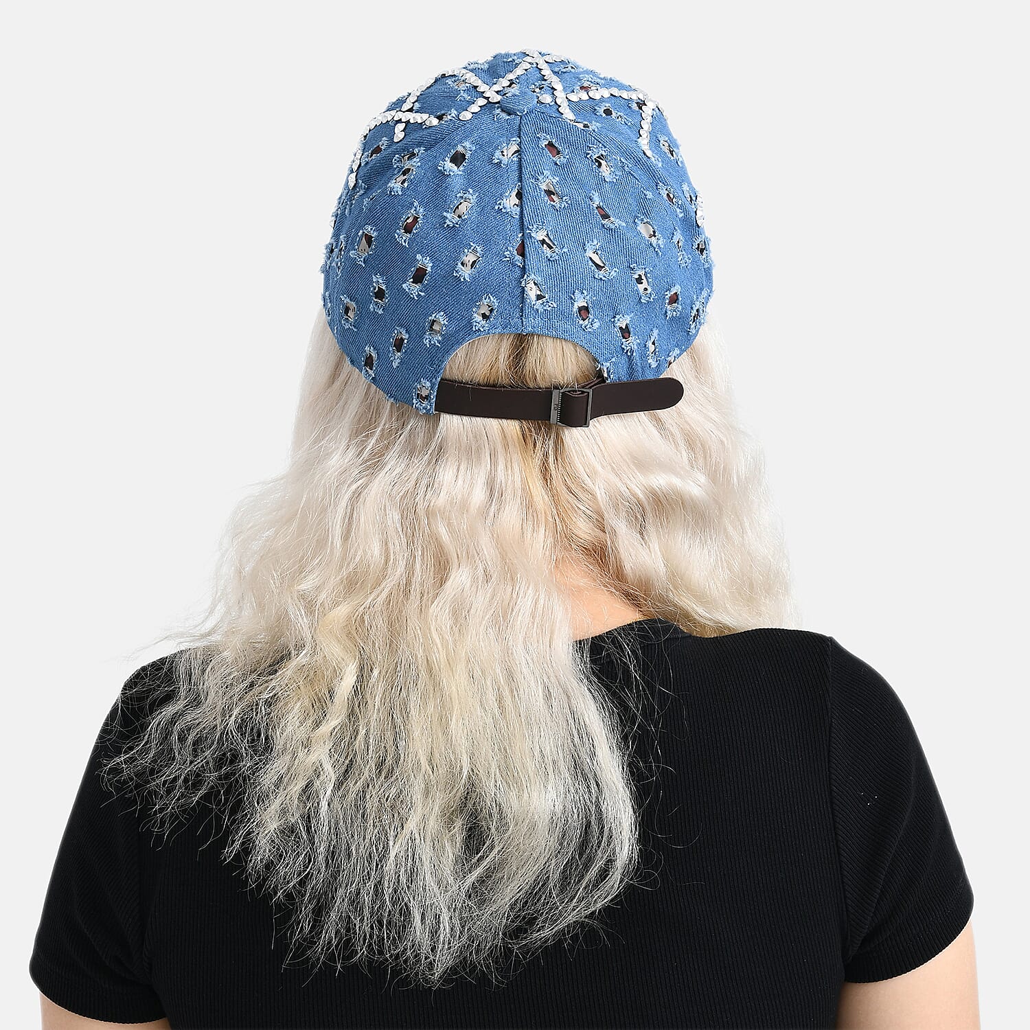 Rhombus Pattern Baseball Cap (57 cm) - Blue