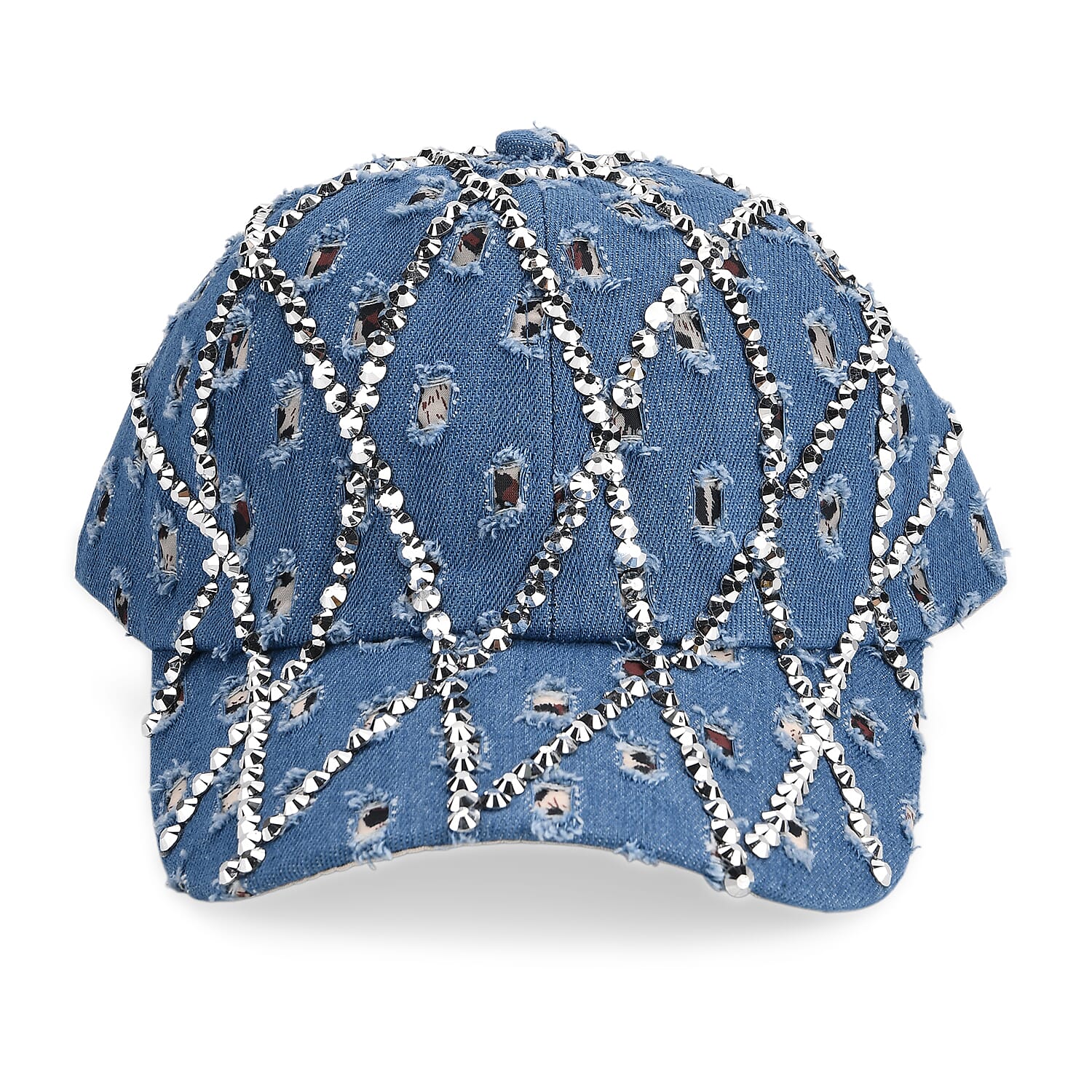Rhombus Pattern Baseball Cap (57 cm) - Blue