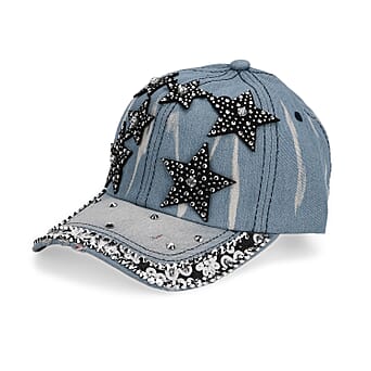 https://tjcuk.sirv.com/Products/82/2/8223220/Black-Star-Pattern-Denim-Baseball-Cap-57-cm-Light-Denim_8223220.jpg?w=342&h=342