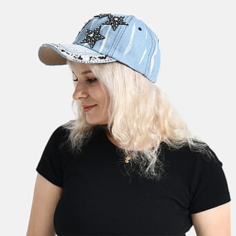 https://tjcuk.sirv.com/Products/82/2/8223220/Black-Star-Pattern-Denim-Baseball-Cap-57-cm-Light-Denim_8223220_3.jpg?w=342&h=342