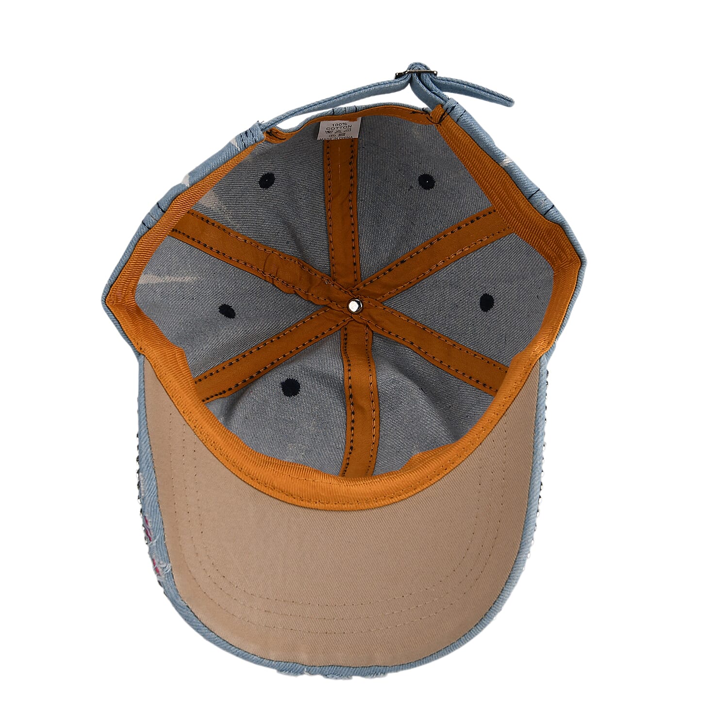 Bow Tie Pattern Denim Baseball Cap (57 cm) - Light Denim