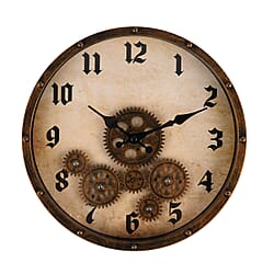 Steampunk-Style Gear Wall Clock (28 cm) - Gold