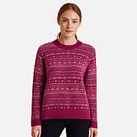Pure And Natural Jacquard Boucle Jumper (Size S) - Pink
