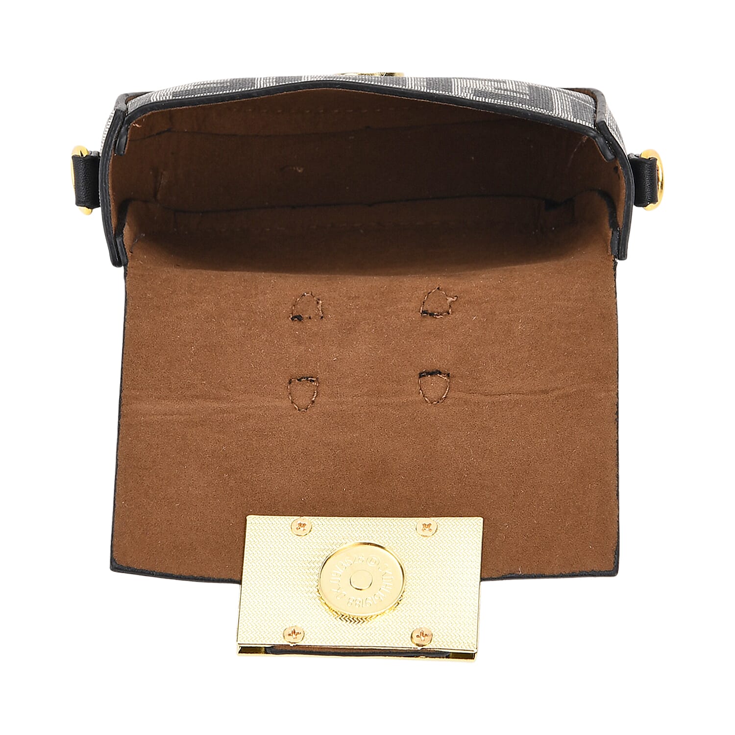 Set of 2 Monogram Tote Bag with Small Matching Bag - Black & Off-White