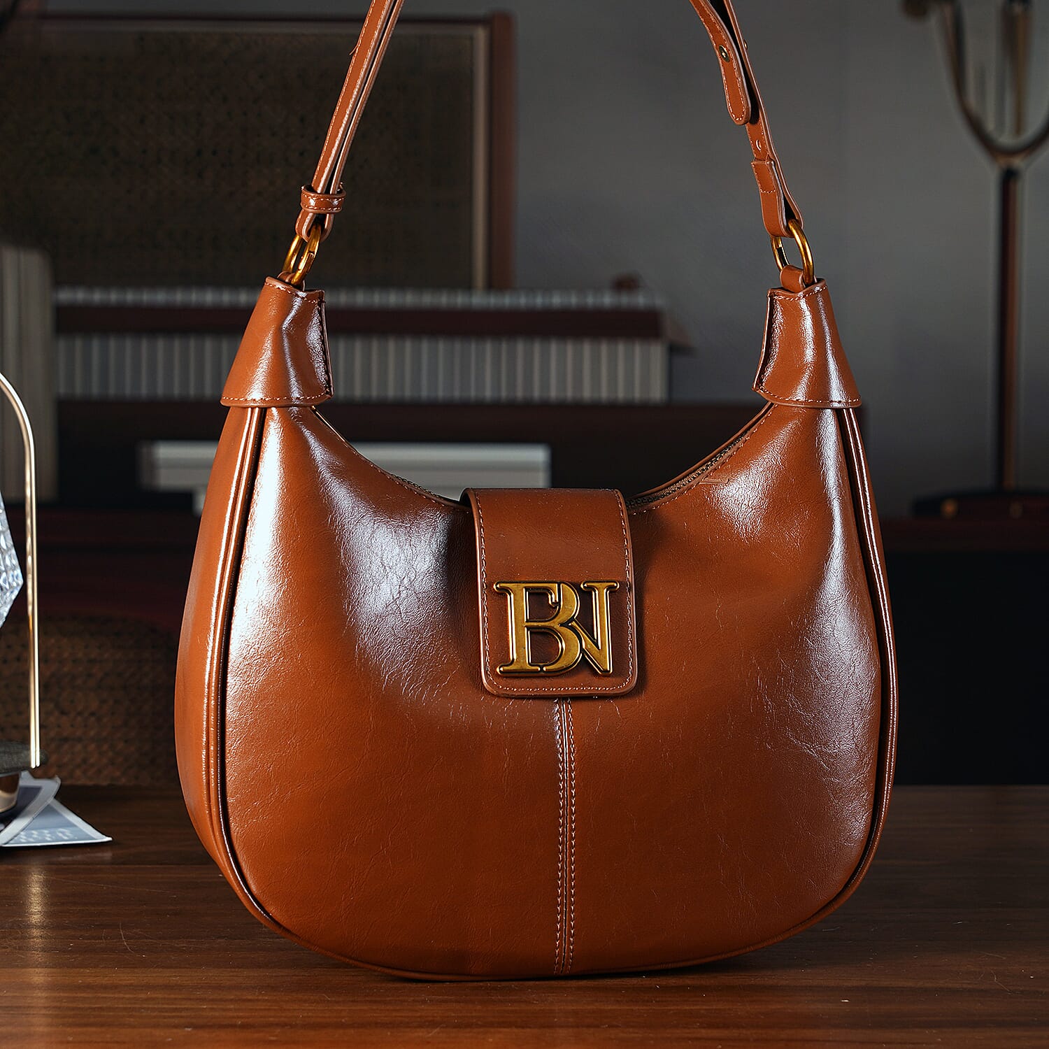 Closeout Deal - Designer Inspired - Hobo Shoulder Bag - Tan