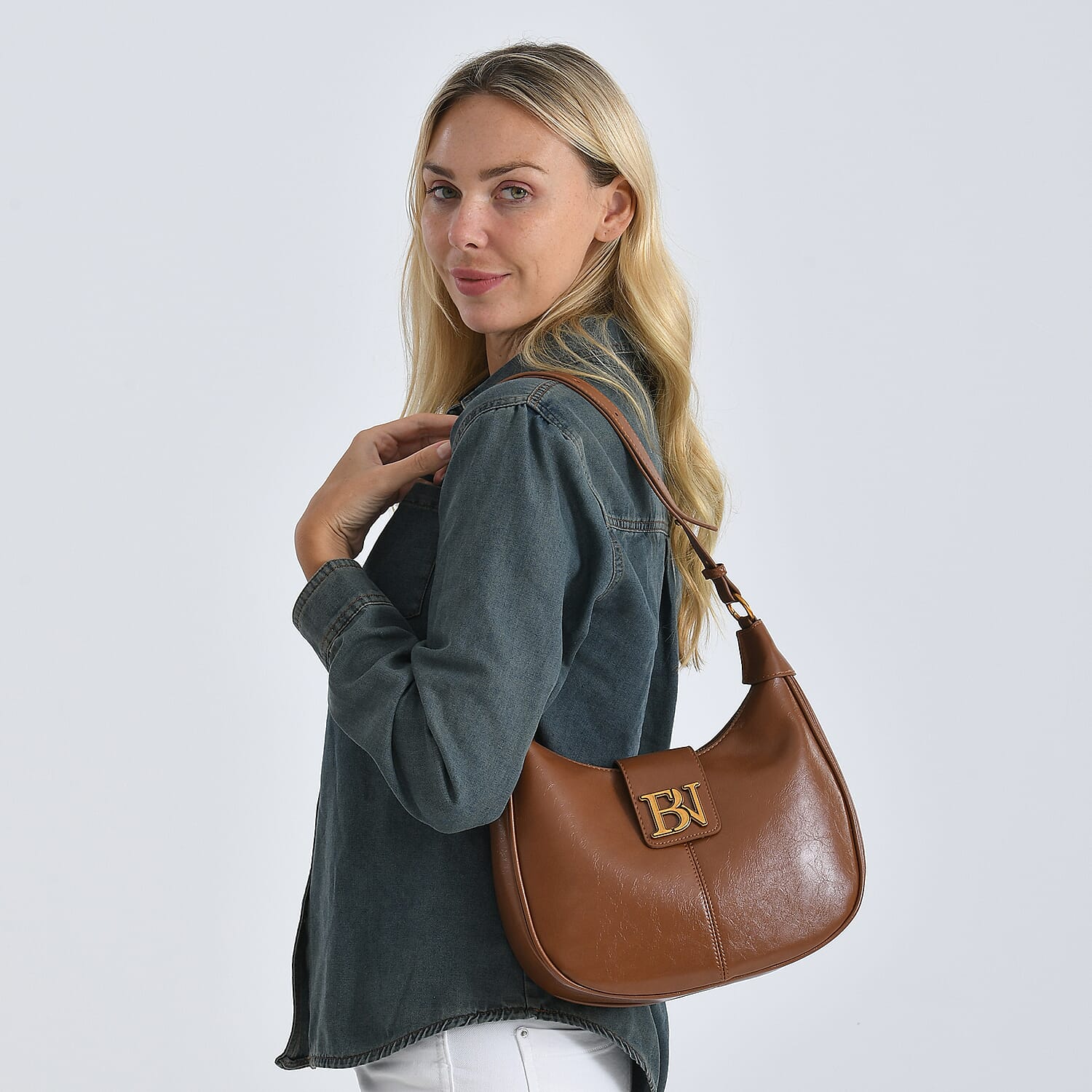 Closeout Deal - Designer Inspired - Hobo Shoulder Bag - Tan