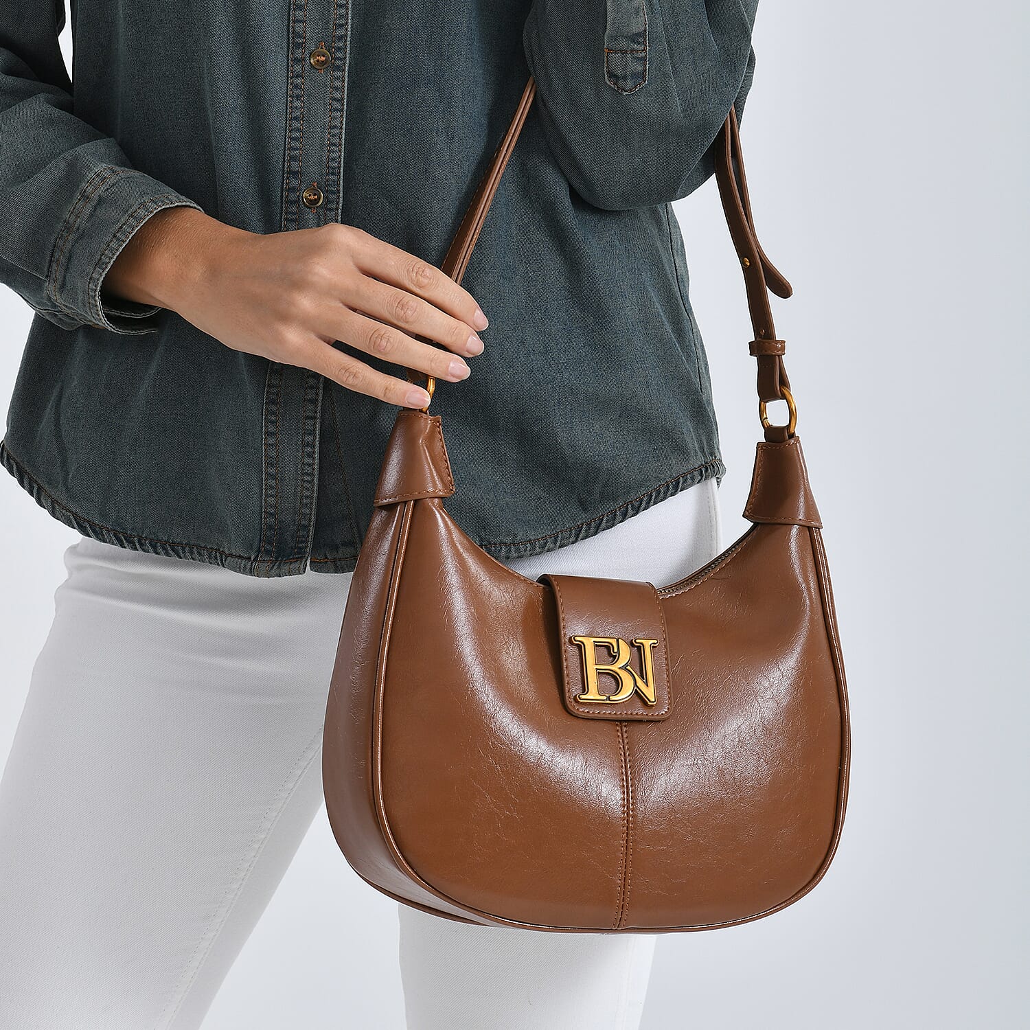 Closeout Deal - Designer Inspired - Hobo Shoulder Bag - Tan