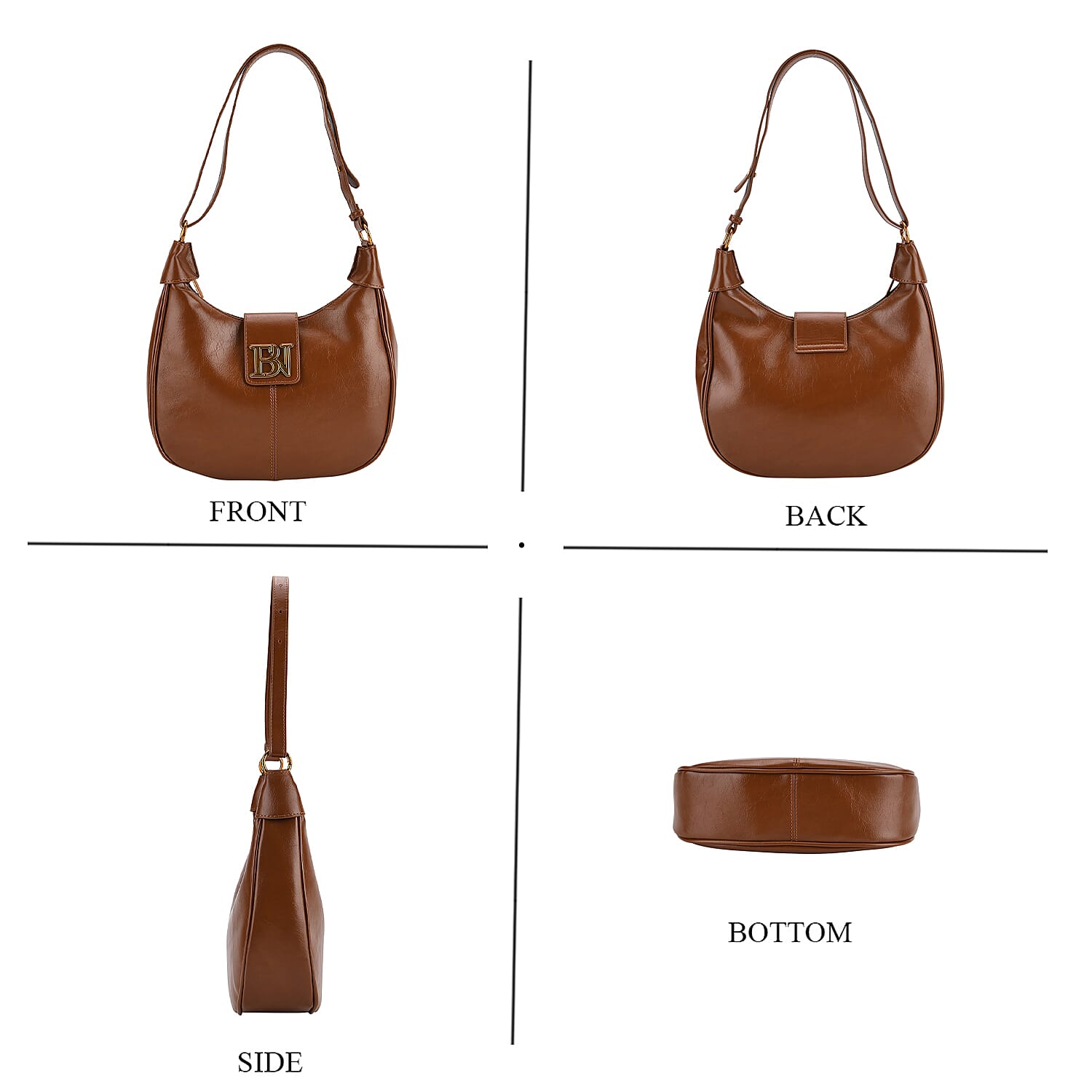 Closeout Deal - Designer Inspired - Hobo Shoulder Bag - Tan