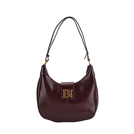 Closeout Deal - Designer Inspired -  Hobo Shoulder Bag - Burgundy