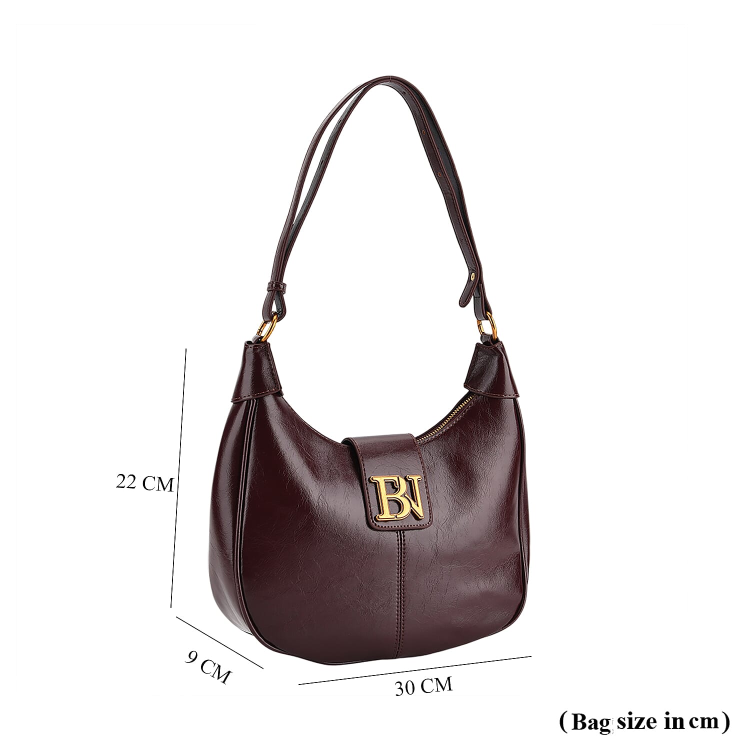 Closeout Deal - Designer Inspired -  Hobo Shoulder Bag - Burgundy