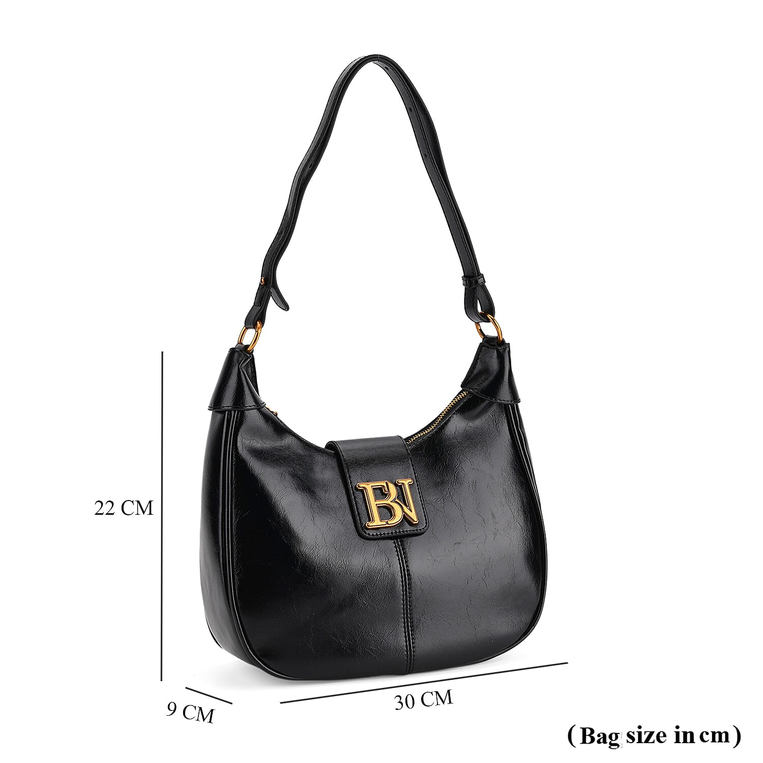 Closeout Deal - Designer Inspired -  Hobo Shoulder Bag - Black
