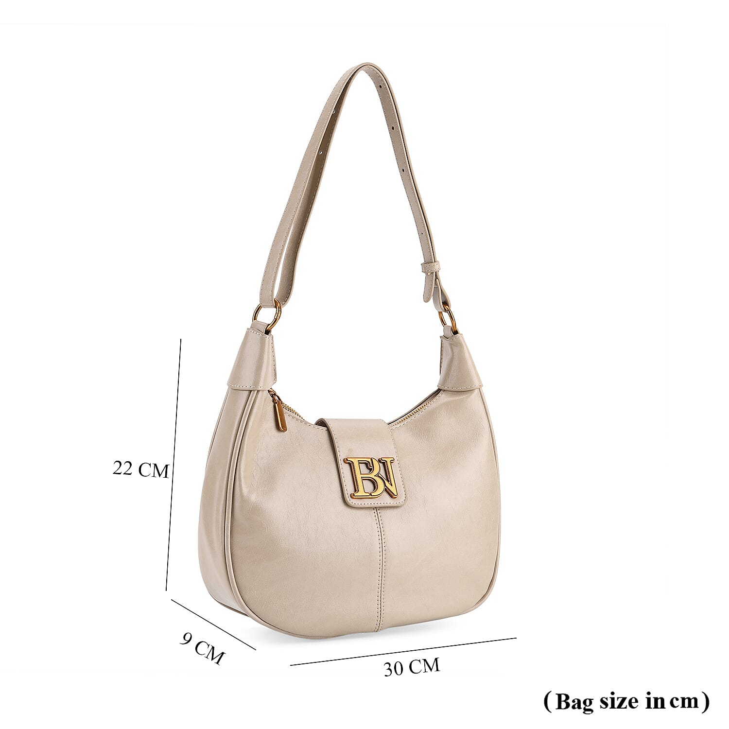 Closeout Deal - Designer Inspired -  Hobo Shoulder Bag - Cream