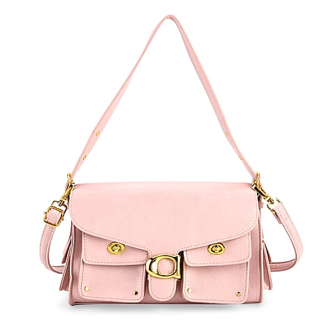 PU Patterned Shoulder Bag (Size 26x9x16 cm) - Pink