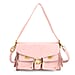 Designer Inspired Cargo Turnlock Soft Tabby Shoulder Bag - Pink
