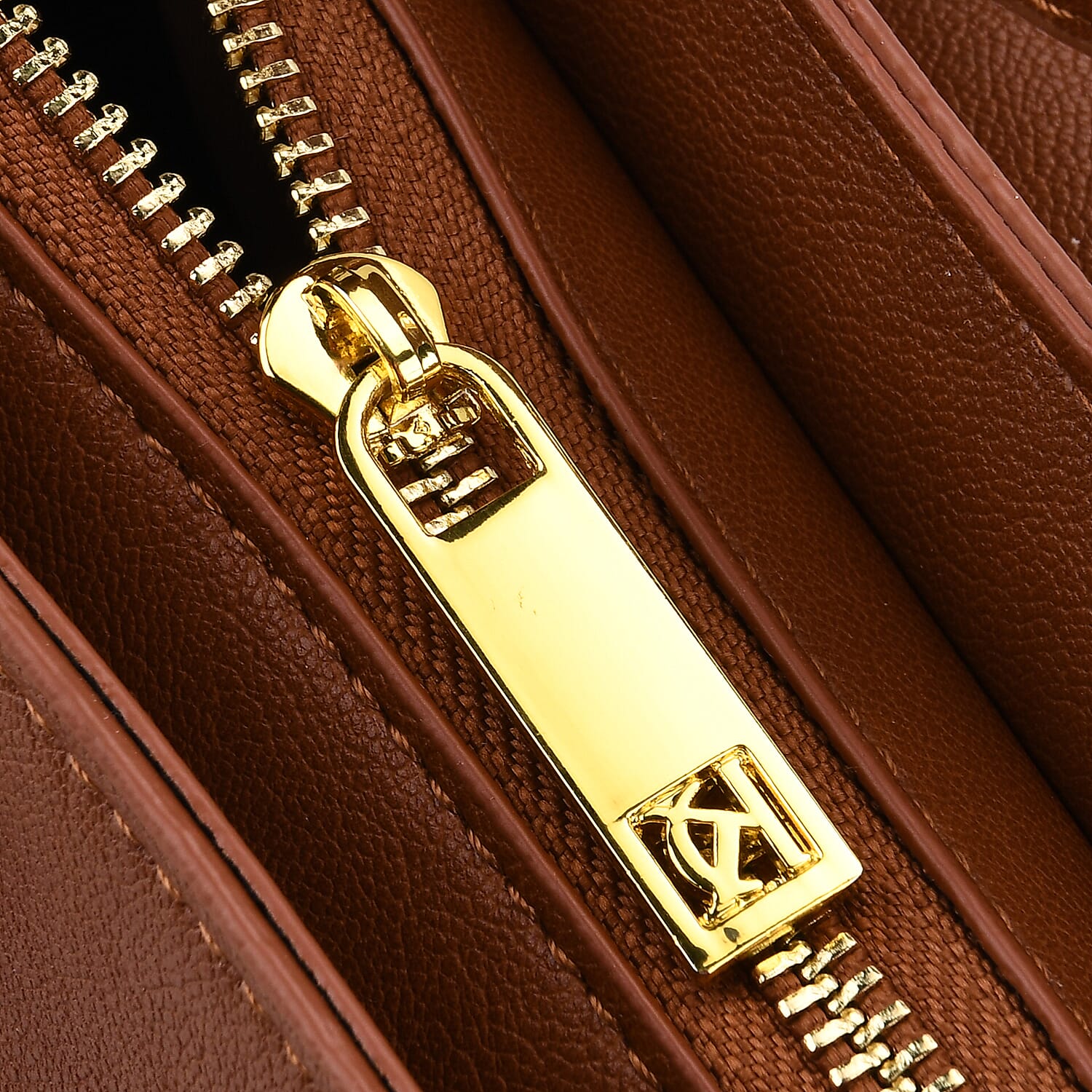 Designer Inspired Cargo Turnlock Soft Tabby Shoulder Bag - Tan