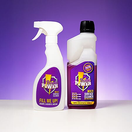 Purple Power All Purpose Cleaning Kit Value Pack (1 Super Concentrate 500ml - fills up to 50 bottles and 1 Refillable Trigger Spray Bottle) with Free Foam Bottle 500ml