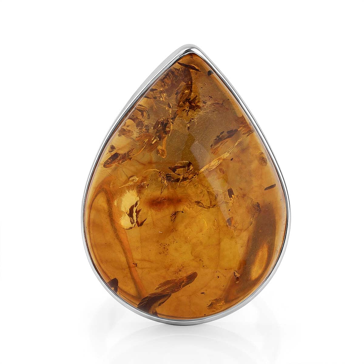 Amber Ring Sterling Silver 20.00 Ct, Silver Wt. 10.50 Gms.