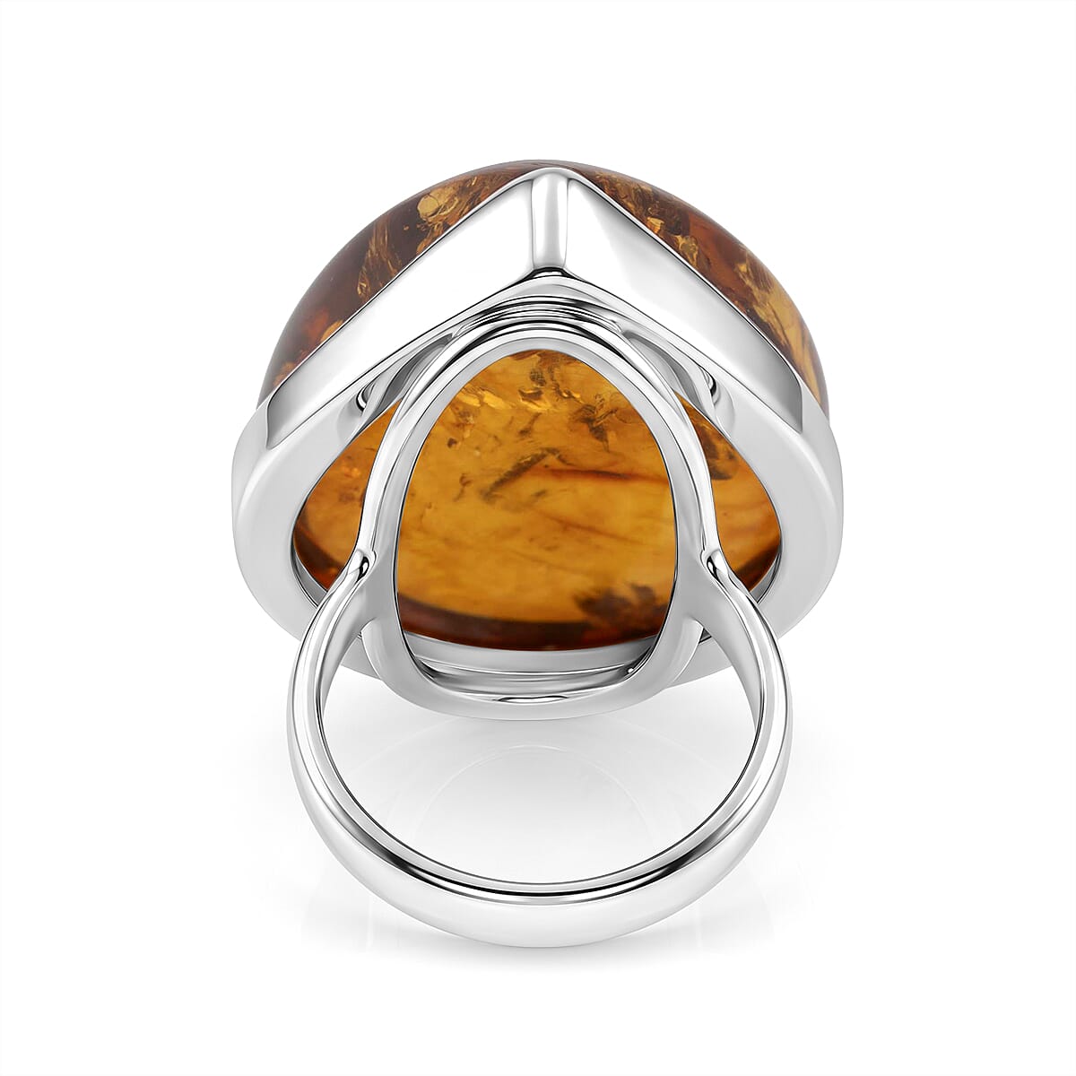 Amber Ring Sterling Silver 20.00 Ct, Silver Wt. 10.50 Gms.