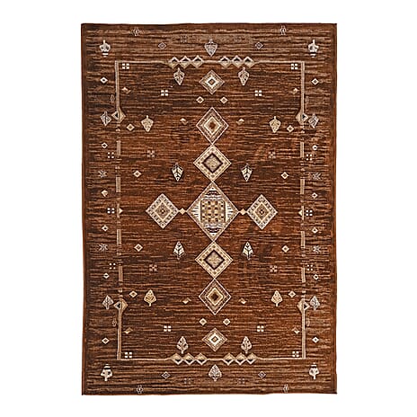 Hush Haven Traditional Pattern Pile Rug (180x120 Cm) - Golden