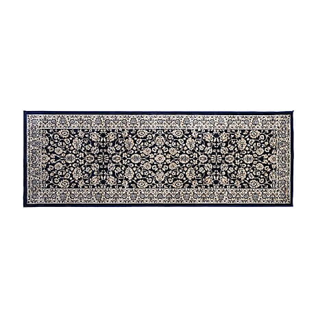 Hush Haven Traditional Pattern Pile Rug (180x60 Cm) - Blue