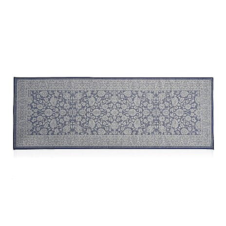 Hush Haven Traditional Pattern Pile Rug (180x60 Cm) - Blue