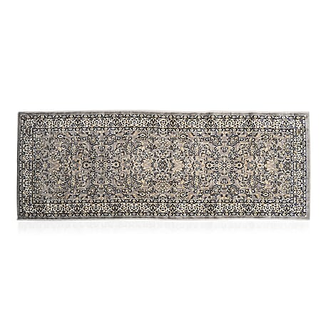 Hush Haven Traditional Pattern Pile Rug (180x60 Cm) - Grey