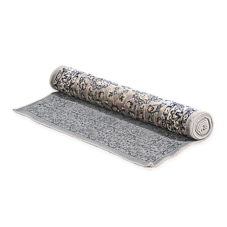 Hush Haven Traditional Pattern Pile Rug (180x60 Cm) - Grey