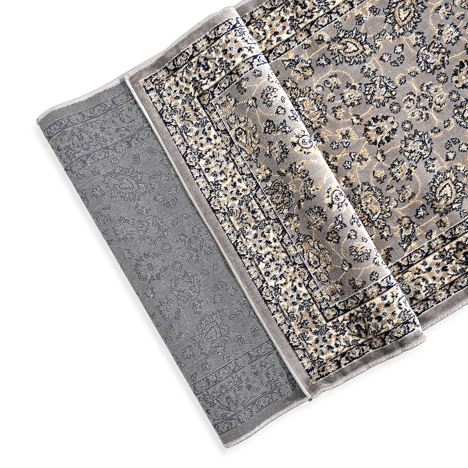 Hush Haven Patterned Rug and Door Mat (Size 66x1 cm) - Grey