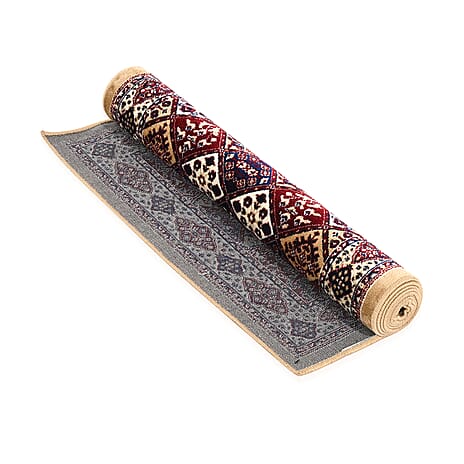 Hush Haven Traditional Pattern Pile Rug (180x60 Cm) - Red