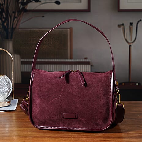 Crossbody Bag (Size - One Size) - Burgundy & Black