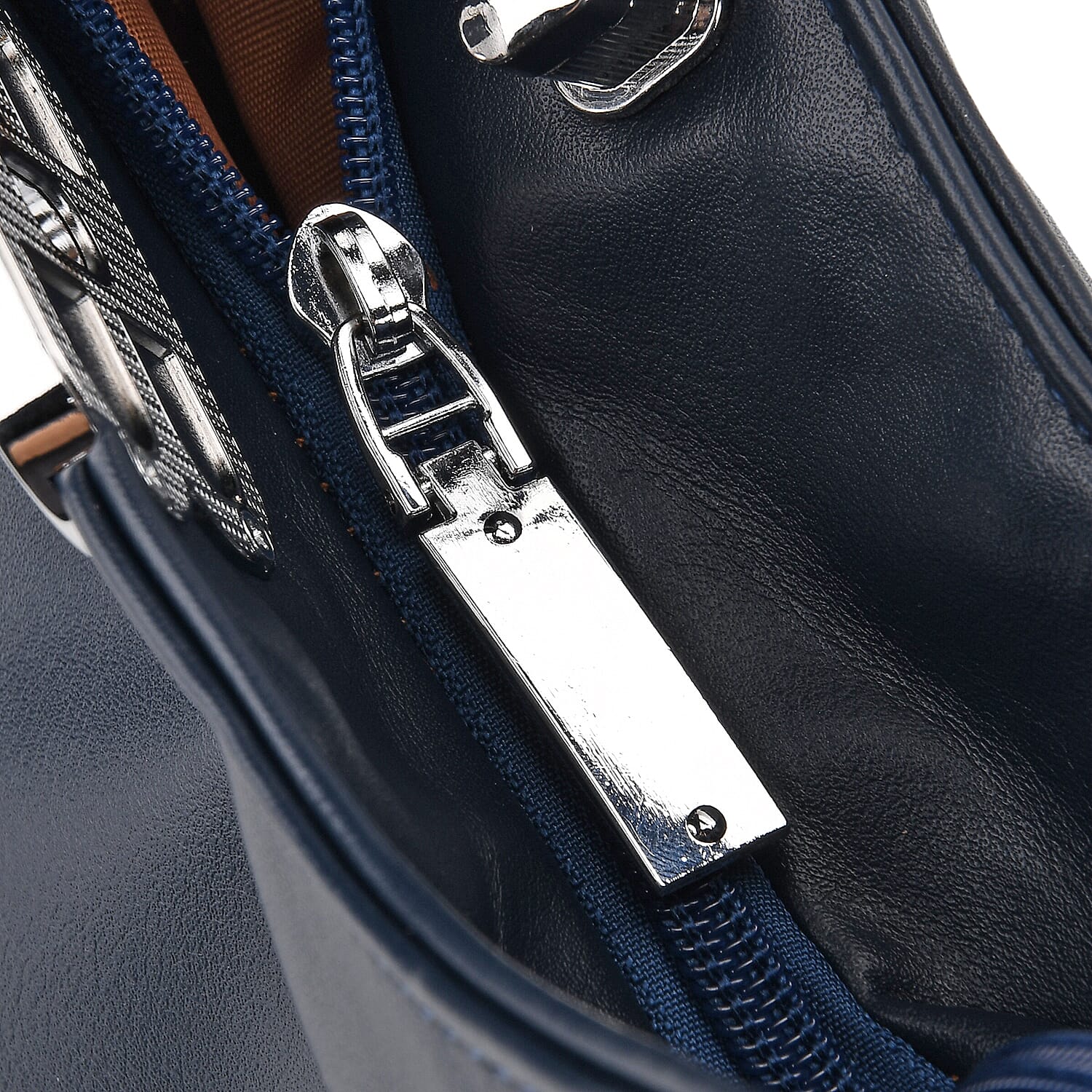 Leatherette Hobo Bag with Adjustable Shoulder Strap - Blue