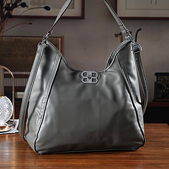 https://tjcuk.sirv.com/Products/82/2/8224330/Leatherette-Hobo-Bag-with-Adjustable-Shoulder-Strap-Grey_8224330_1.jpg?w=342&h=342