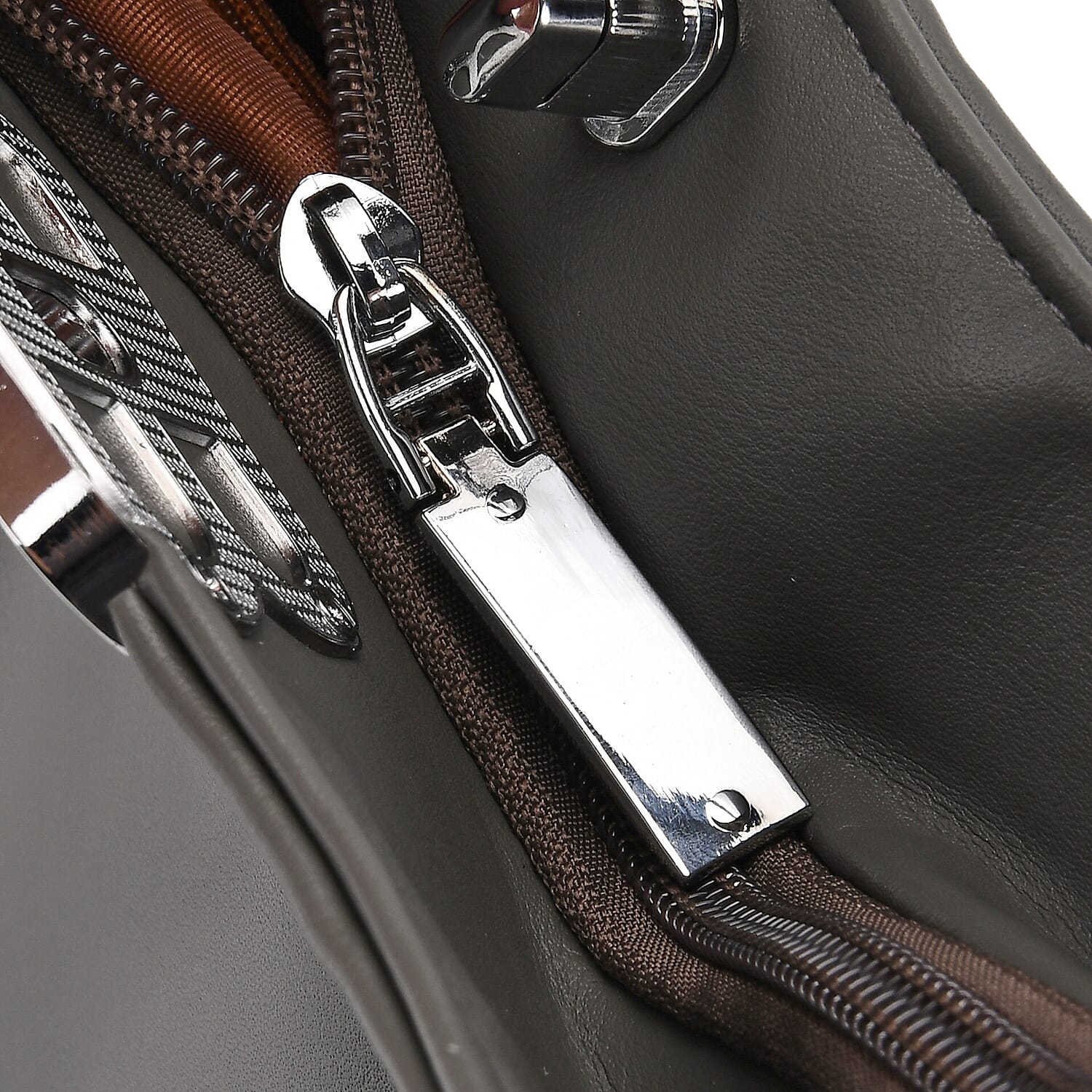 Leatherette Hobo Bag with Adjustable Shoulder Strap - Grey