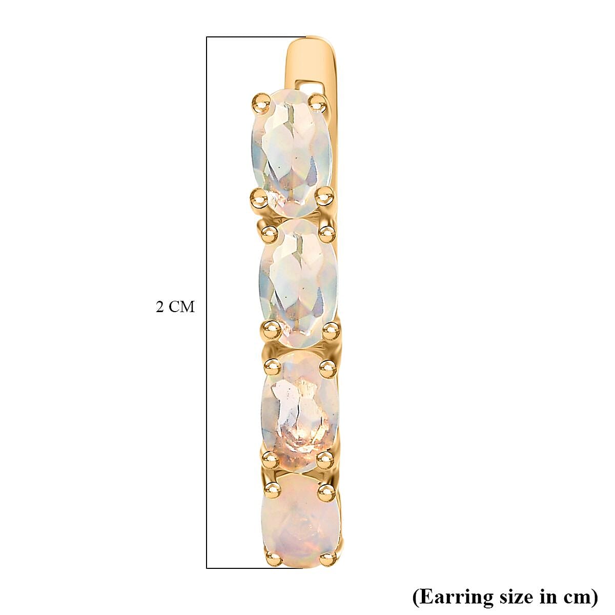 Djoy Ethiopian Opal J Rainbow Ember Hoop Earring Sterling Silver 1.29 Ct. Djoy Ethiopian Opal J Rainbow Ember Hoop Earring Sterling Silver 1.29 Ct.