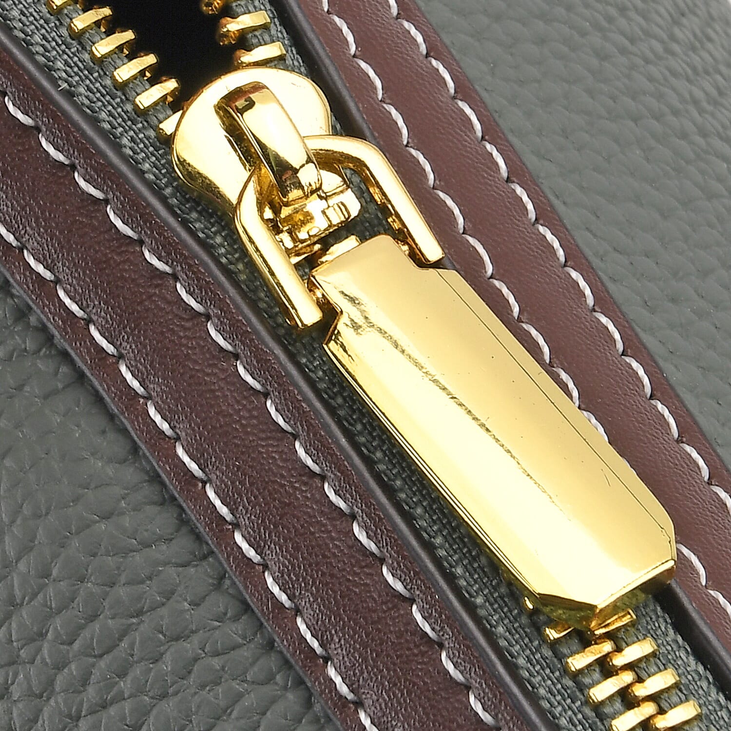 100% Geniune Leather Floral Embossed Tote Bag - Green