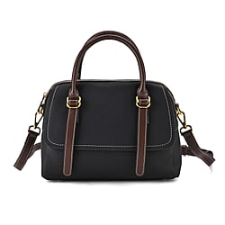 100% Geniune Leather Floral Embossed Tote Bag - Tan