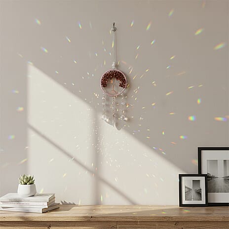 LIVMORE Jasper Tree of Life Wall Hanging Ornament (38 cm) - Red