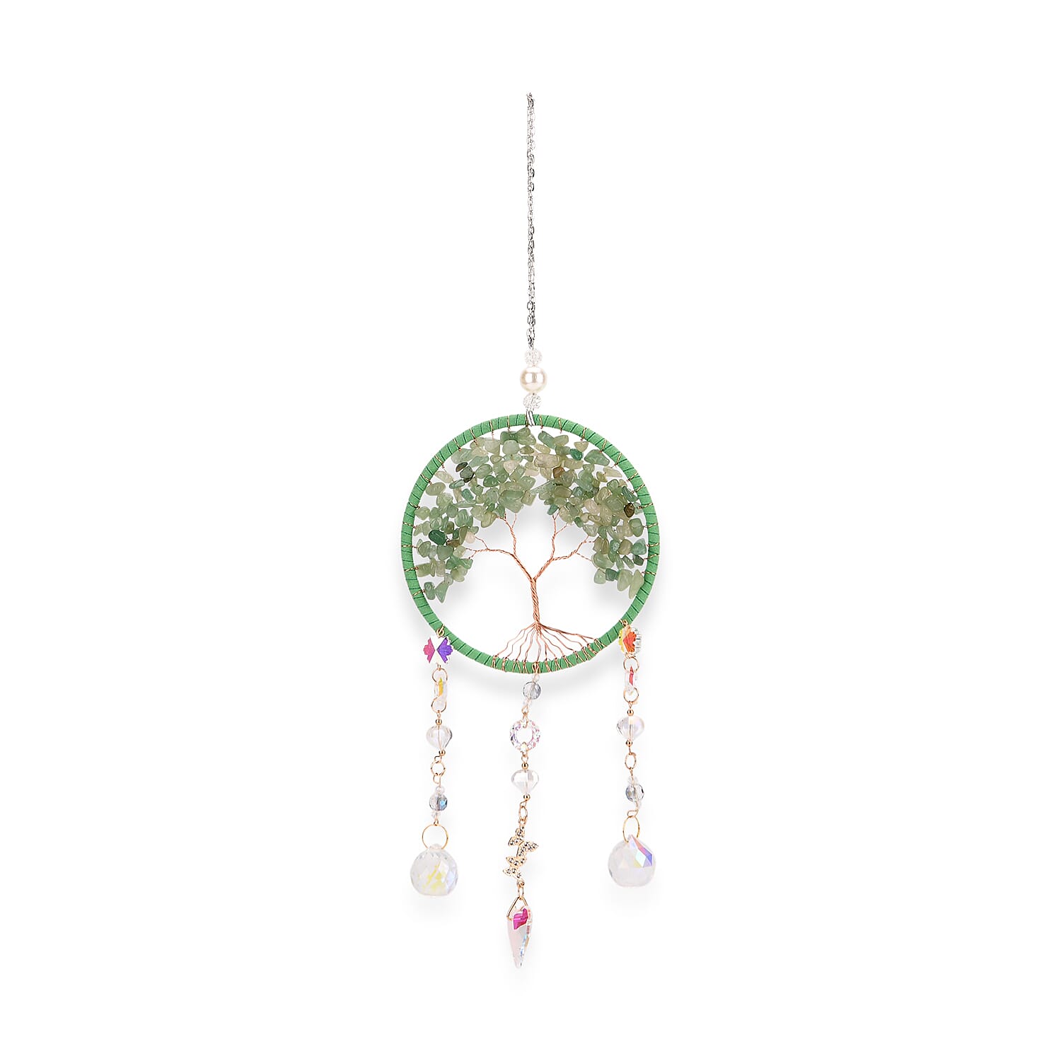 LIVMORE Aventurine Tree of Life Wall Hanging Ornament (38 cm) - Green