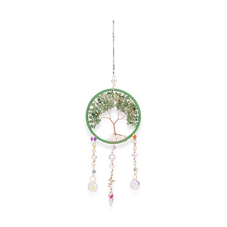 LIVMORE Aventurine Tree of Life Wall Hanging Ornament (38 cm) - Green