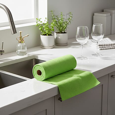 LIVMORE Reusable Tear Away Microfiber Towel Roll (30 x 30cm) - Green