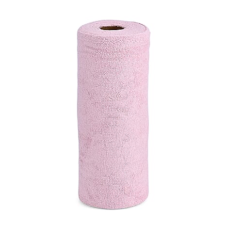 LIVMORE Reusable Tear Away Microfiber Towel Roll (30 x 30cm) - Pink