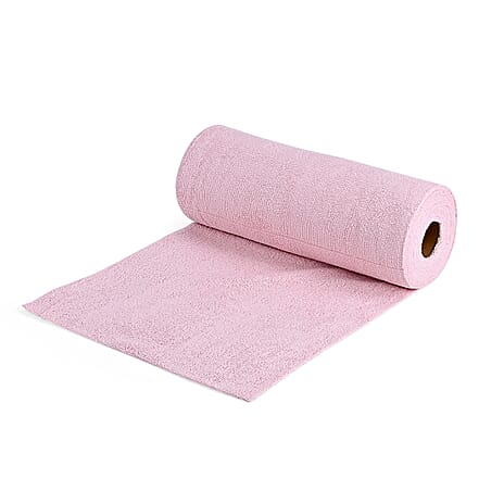 LIVMORE Reusable Tear Away Microfiber Towel Roll (30 x 30cm) - Pink