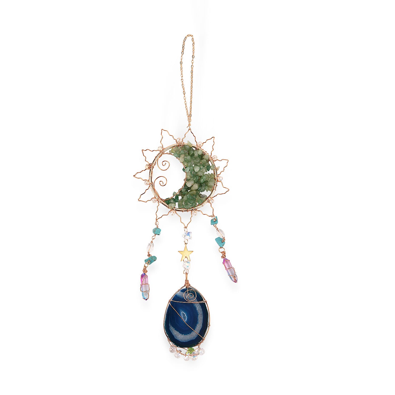 LIVMORE Handmade Natural Gemstone Aurora Quartz Decor